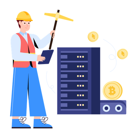 Bitcoin-Mining  Illustration
