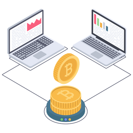 Bitcoin mining report  イラスト