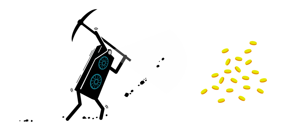 Bitcoin mining server  Illustration