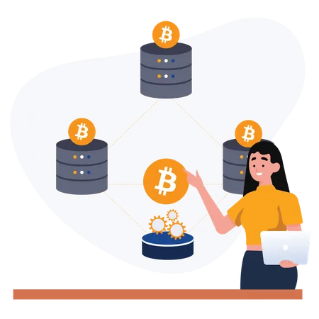 Bitcoin mining servers Illustration