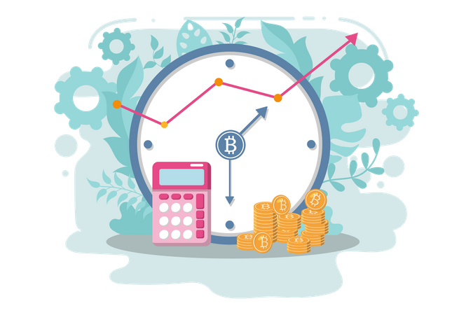 Bitcoin mining time  Illustration