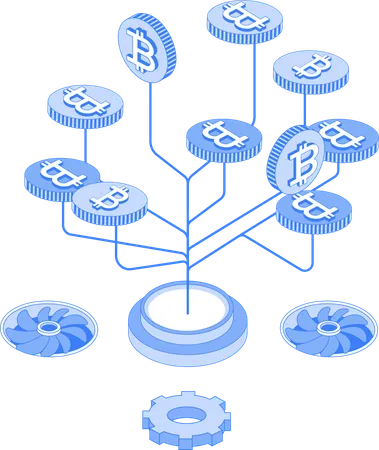 Holographie des Bitcoin-Netzwerks  Illustration