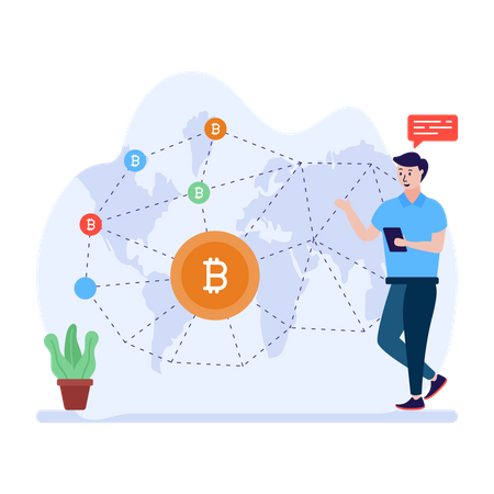 Bitcoin-Netzwerk  Illustration