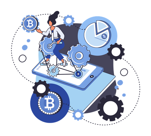 Bitcoin-Netzwerktechnologie  Illustration