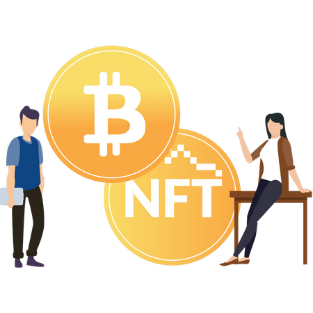 Bitcoin-NFT-Austausch  Illustration