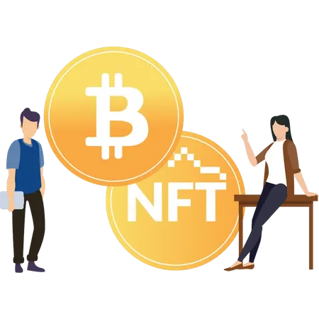 Bitcoin-NFT-Austausch  Illustration