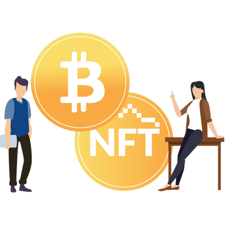 Bitcoin NFT exchange  Illustration