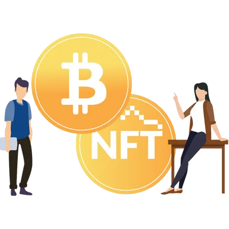 Intercambio bitcoin nft  Ilustración