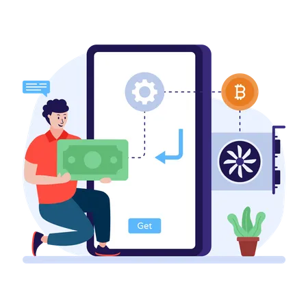 Bitcoin payment system  Illustration