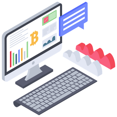 Bitcoin Price or value notification message  Illustration