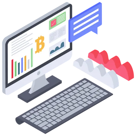 Bitcoin Price or value notification message  Illustration