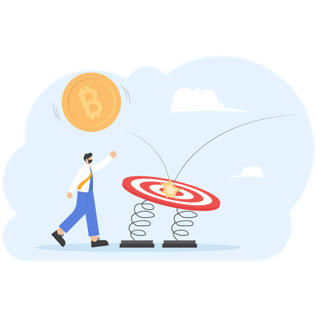 Bitcoin price rebound  Illustration