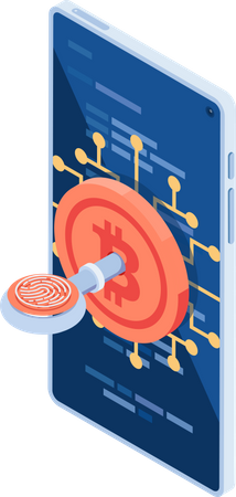 Bitcoin private key  Illustration