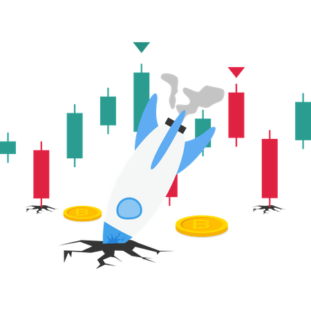 Bitcoin rocket could not reach the moon  Illustration