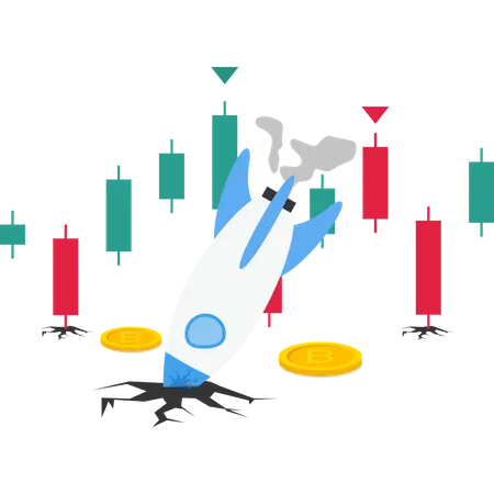 Bitcoin rocket could not reach the moon  Illustration