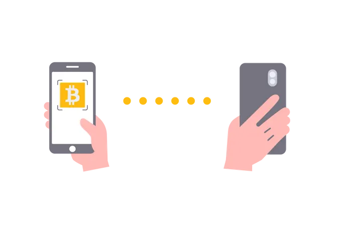 Bitcoin Scan And Pay Illustration