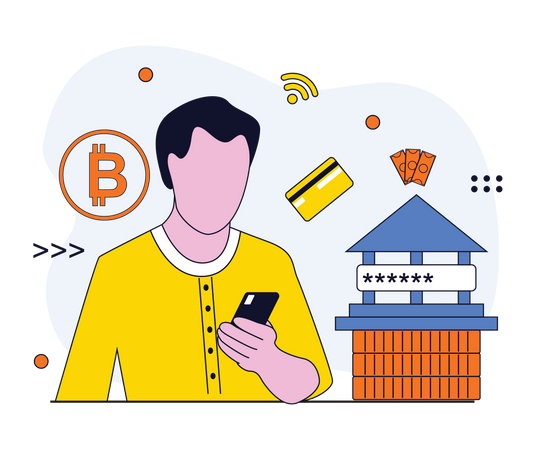 Bitcoin security technology  Illustration