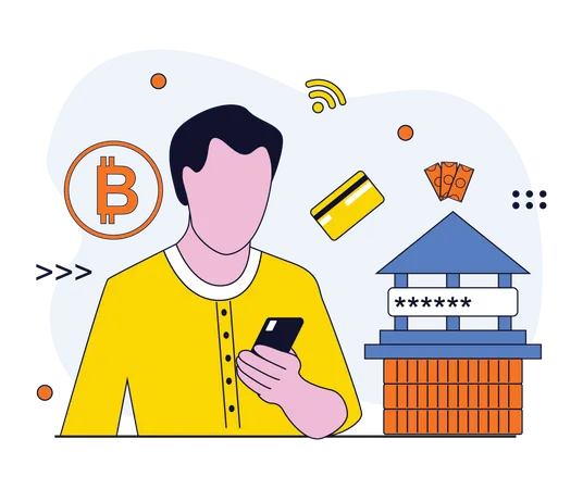 Bitcoin security technology  Illustration