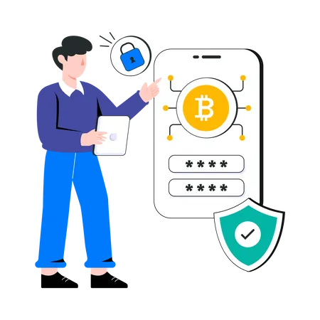Segurança bitcoin  Ilustração