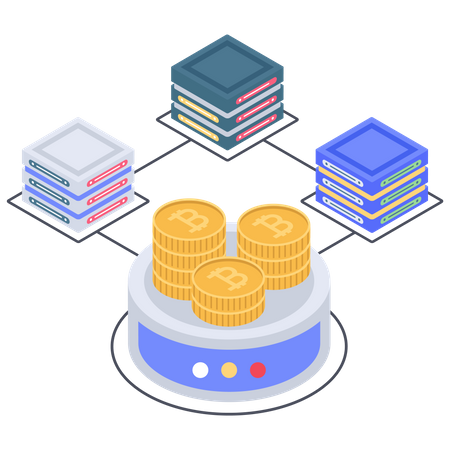 Bitcoin Server and database Connectivity  イラスト