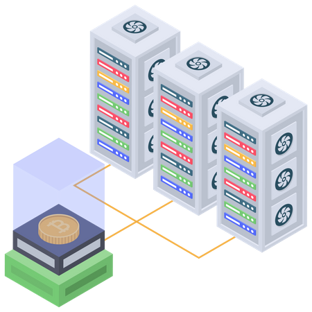 Bitcoin Server connection  イラスト