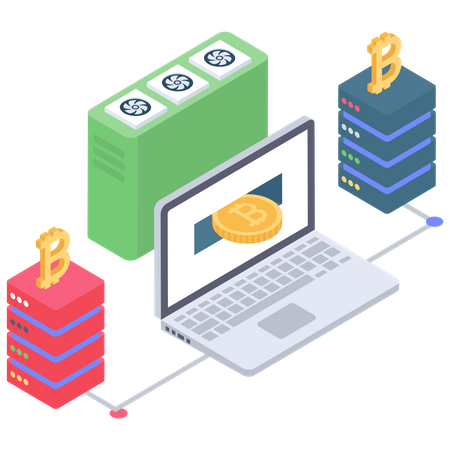 Bitcoin Server connection  イラスト