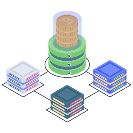 Bitcoin Server Connection  イラスト