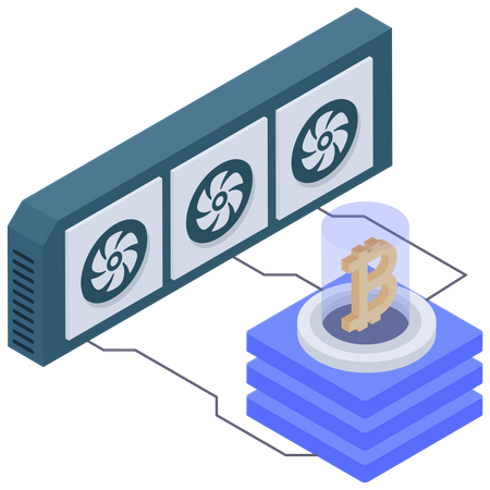 Bitcoin Server cooling system  Illustration