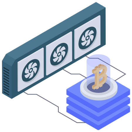 Bitcoin Server cooling system  イラスト
