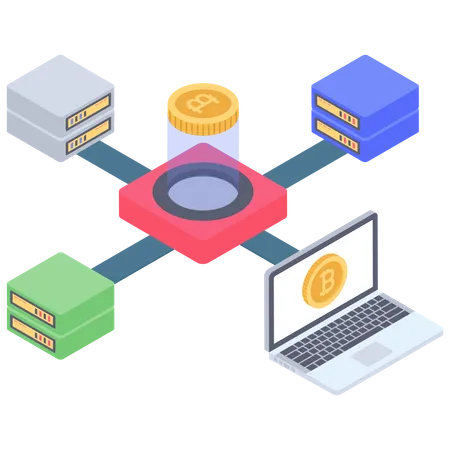 Bitcoin Server Creation  Illustration