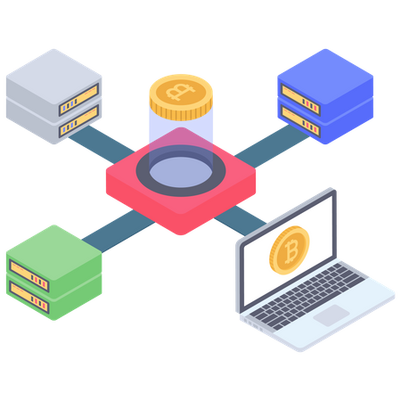 Bitcoin Server Creation  イラスト