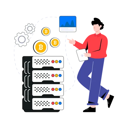 Bitcoin Server  Illustration