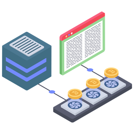 Inhalt zur Kühlung von Bitcoin-Servern  Illustration