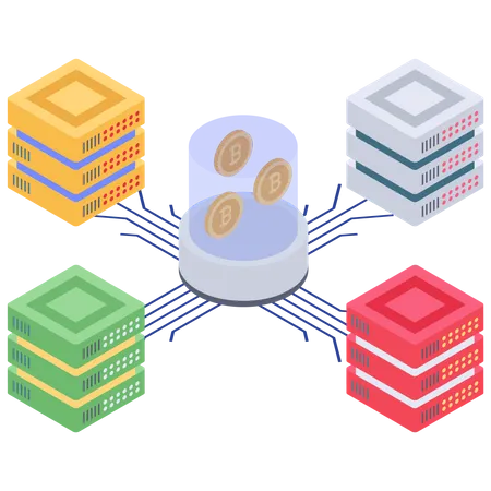 Bitcoin server or database connectivity Illustration