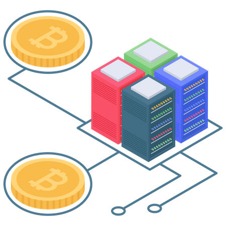 Bitcoin server or database connectivity  イラスト
