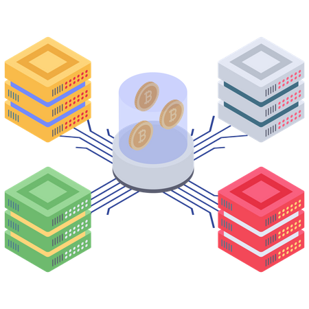 Bitcoin server or database connectivity  イラスト