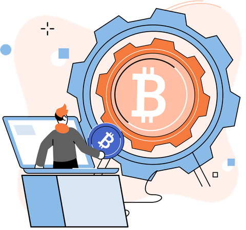 Bitcoin setting done by employee  Illustration