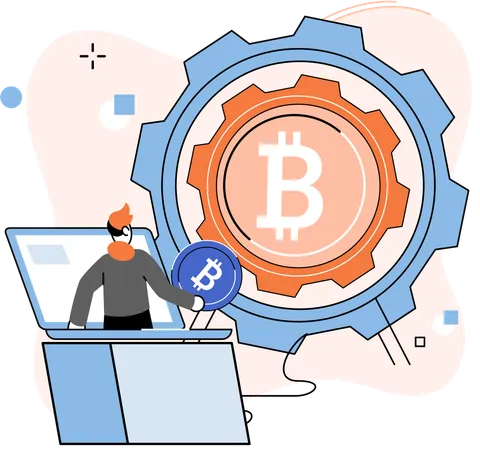 Bitcoin setting done by employee  Illustration