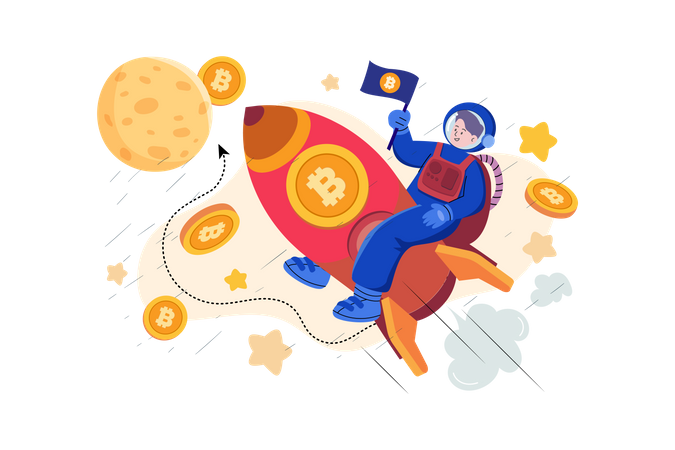 Bitcoin startup Illustration