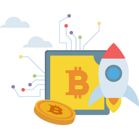 Bitcoin startup Illustration