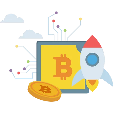 Bitcoin Startup Ready Illustration