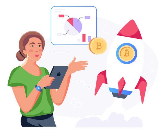 Bitcoin Startup Illustration