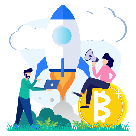 Bitcoin Startup Illustration