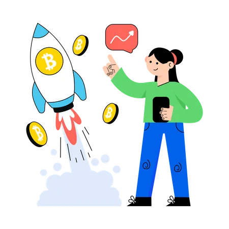 Bitcoin Startup  Illustration