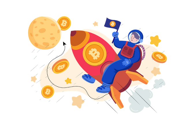 Bitcoin startup  Illustration