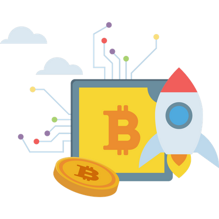 Bitcoin startup  Illustration