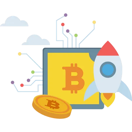 Bitcoin startup  Illustration