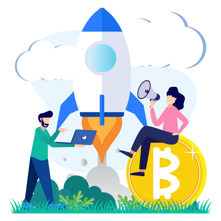 Bitcoin Startup  Illustration