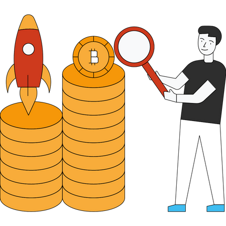 Bitcoin startup launch Illustration