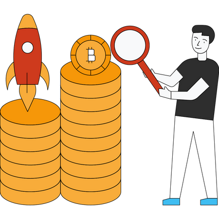 Bitcoin startup launch  Illustration